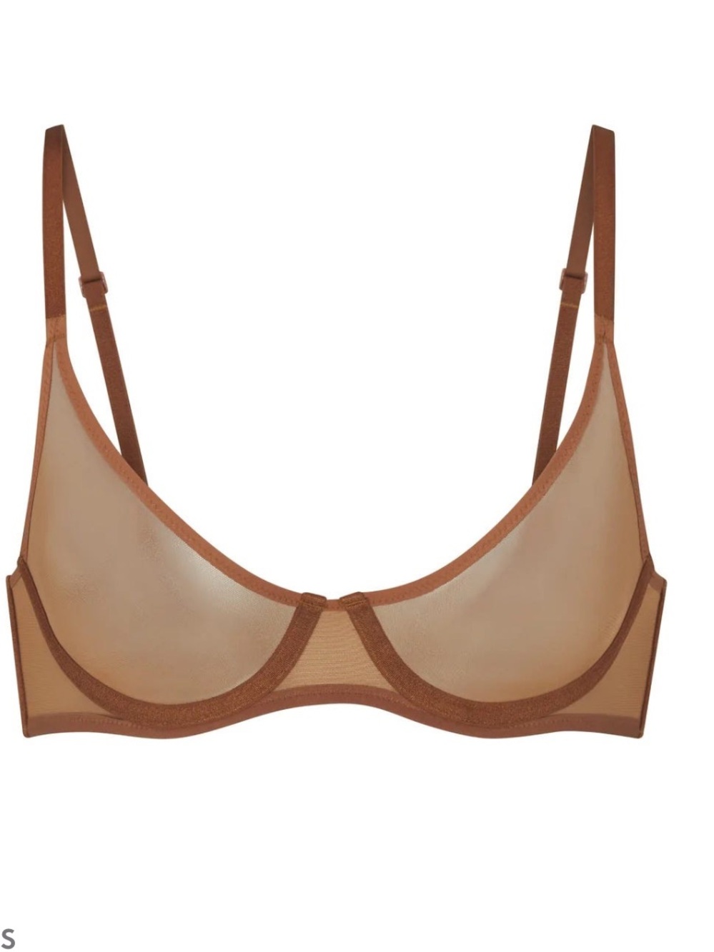 SKIMS ultra fine mesh underwire scoop bra 36c bronze